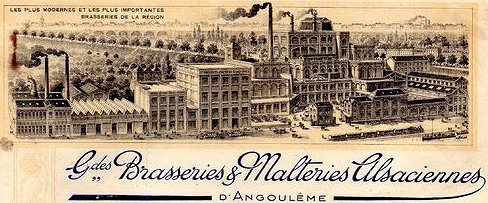 France Vignette Poster Stamp Angouleme Grandes Brasseries et Malteries Alsaciennes 